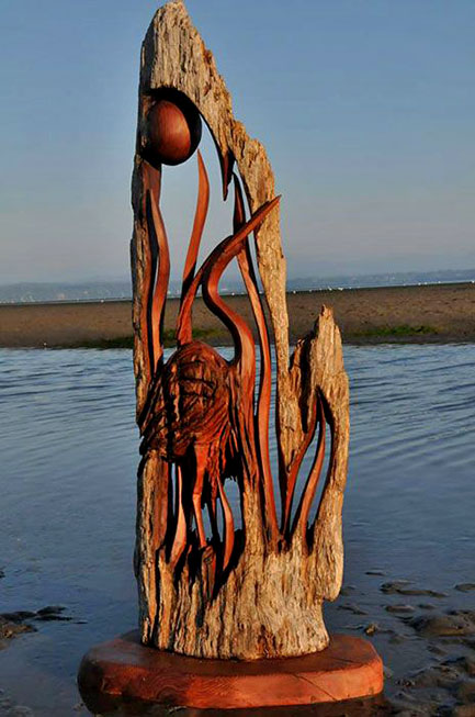 Driftwood bird sculpture by Jeffro Utto