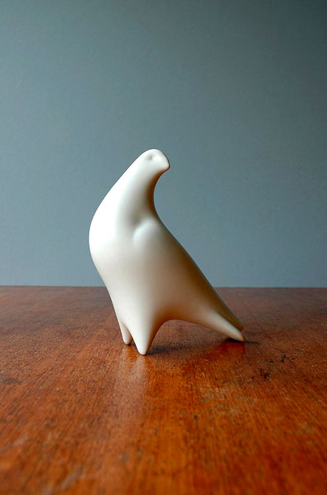 Mid Century Modern Porcelain White Bird Sculpture by luola on Etsy