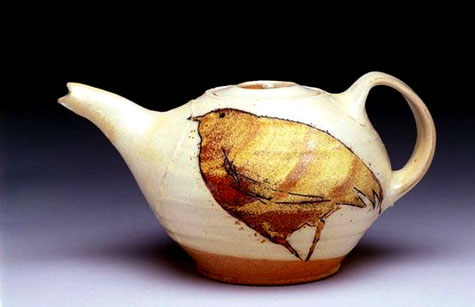 Michael-Simon-bird-motif-pottery teapot