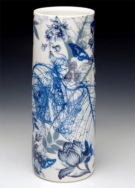 Mollie Bosworth----Tangled in Blue-#87 cylinder vase