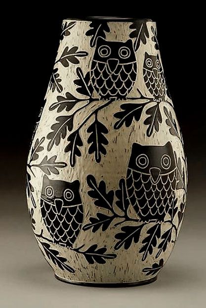 Owl Family Vase -- Jennifer Falter