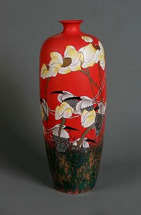 Porcelain vase-Lotus in Sunlight------Ning Gang_China
