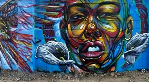 Still Pushing on East Afrika’s graffiti wall of fame, longest graffiti wall in East and Central Afrika