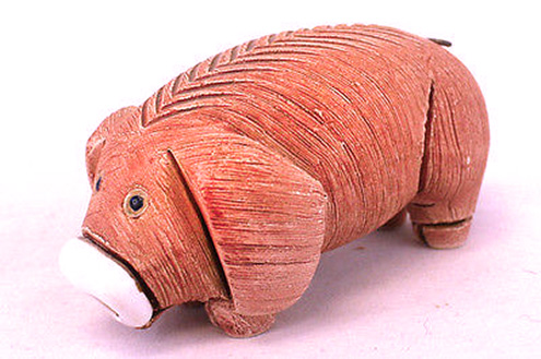 Artesania Rinconada Pink Pig Pottery Animal Sculpture 