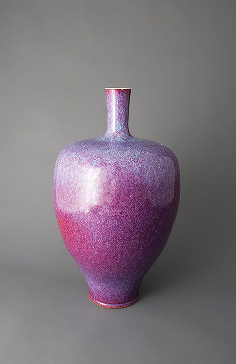 Brother Thomas Amphora Form Vase, Purple Copper Glaze Porcelain-vaze-modern-ceramics