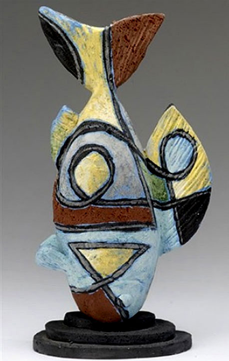 Ceramic sculpture Minnow-from-Earth-series-by-Michael-Lucero-on-artnet