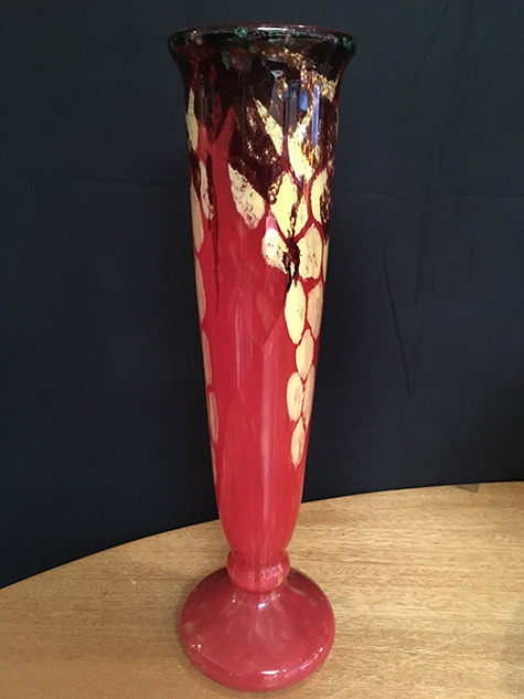 Schneider mottled footed Glass Vase