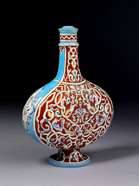  Eugène-Victor Collinot,orientalist porcelain bottle