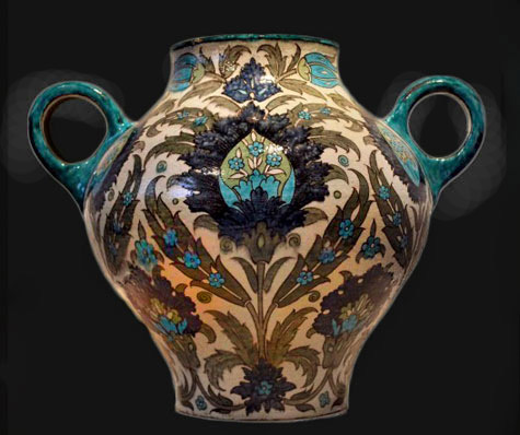 De Morgan_Sublime_symmetry vase with artichoke leaves