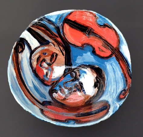 Jijtka Palmer hand painted ceramic plate