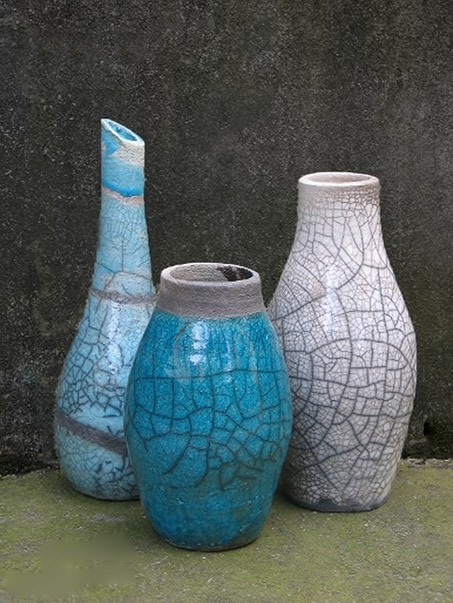 Sierra-Starr-raku-vessels turquoise and jade