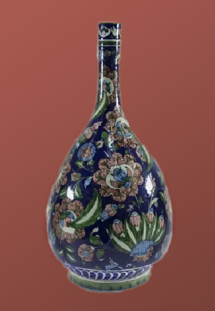vase--Iznik-floral-design-on-a-Lapis-Lazuli-deep-blue-background by William De Morgan