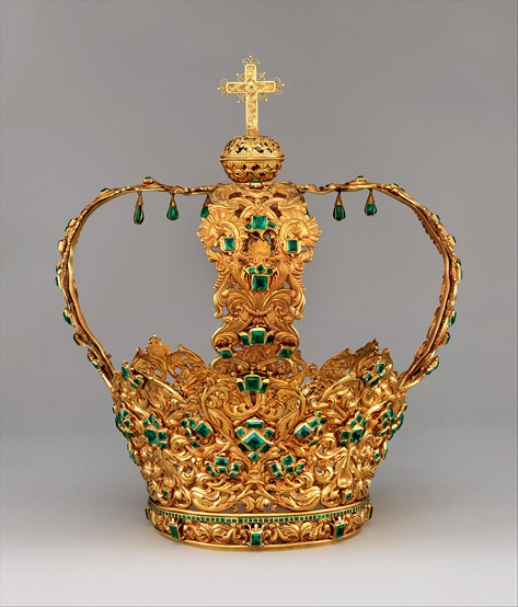 Crown of the Virgin of the Immaculate Conception, known as the Crown of the Andes,Ca. 1660 (diadem) and ca. 1770 (arches) Colombian-Popayan