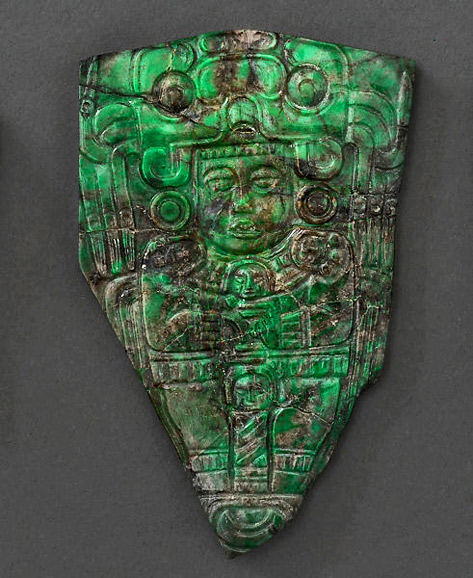 Green Jade-Plaque,A.D.-700‒900--Maya