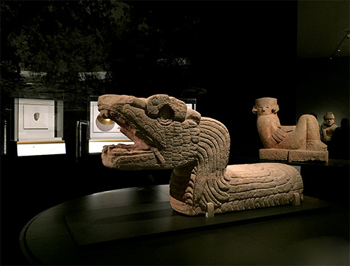 Mayan Plumed Serpent-and Chac Mool sculptures--A.D. 800–1250 Maya