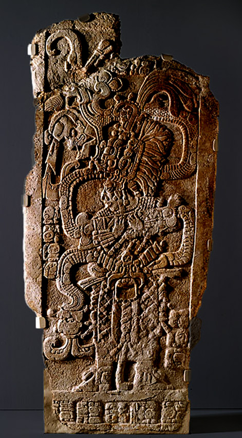 Stela with Queen IMutal Ahaw-,AD-761--Maya