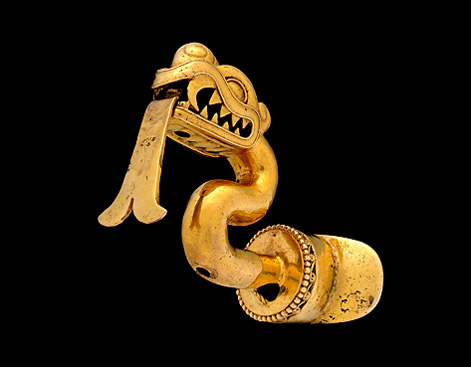 Serpent Labret with Articulated Tongue,A.D. 1300–1521
