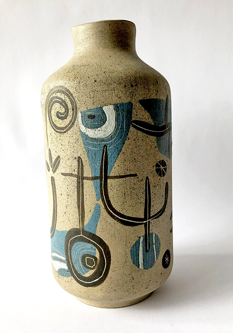 1950s-Arganat-French Surrealist Ceramic Vase