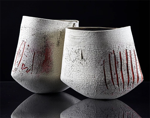 2 Vessels paperclay--Lesle Mcinally