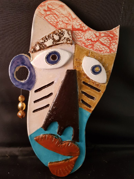 Ceramic abstract mask - The Pyon Potter