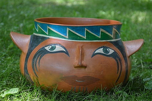 Large face vessel Akbal Morena Pez