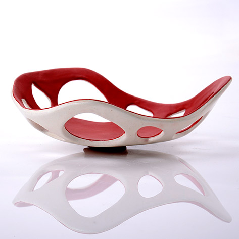 Fernanda Quemada sculptural bowl red and white