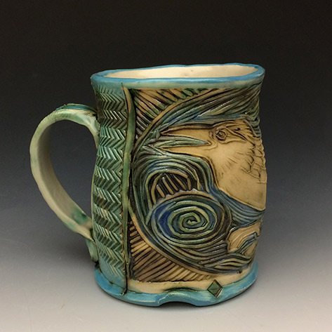 Chandler Swain mug with bird motif,Ontario