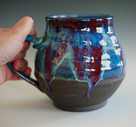 Extra Large Coffee Mug with drip glaze