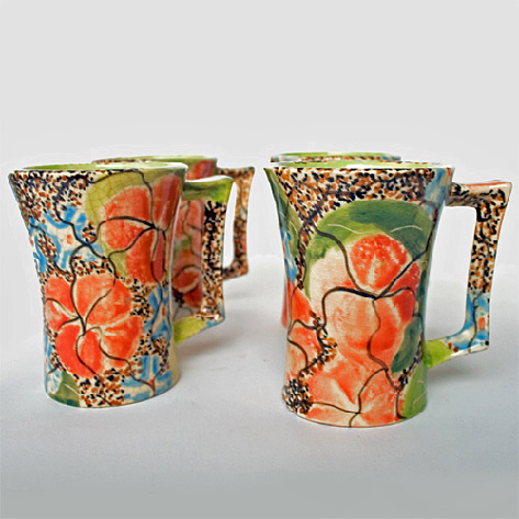 Janet-Hassall four coffee mugs