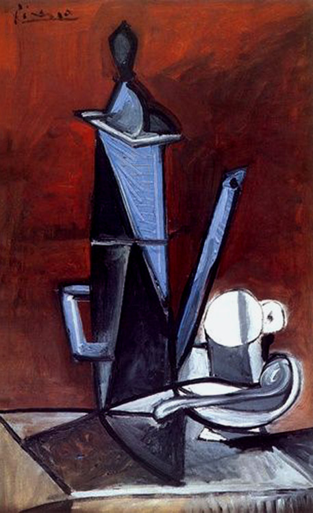 Pablo-Picasso--The-Blue-Coffee-Pot-(1944) painting