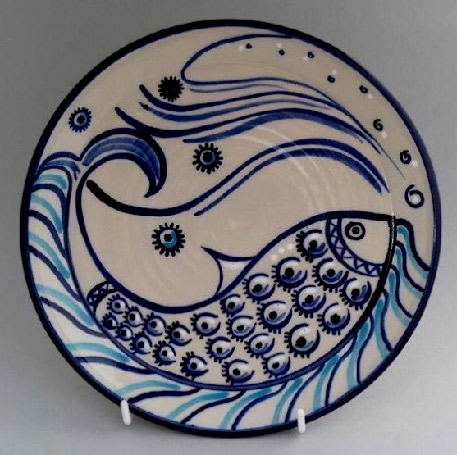 Sharon Laslett-ceramic fish serving plate