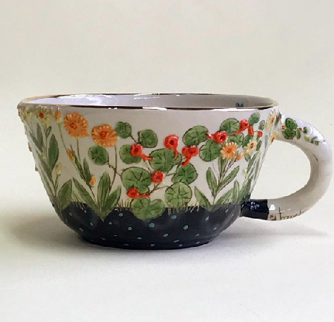 floral garden cup---Stacey Manser-Knight