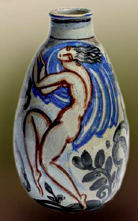 René-Buthaud naked dancer motif vase