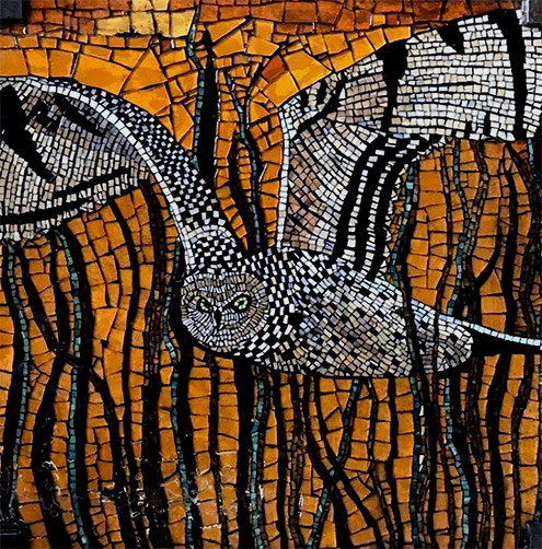 Glass mosaic art made by-Kashena Hottinger