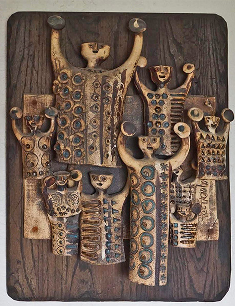 Hal Fromhold-California Studio Pottery Ceramics-People Wall Sculpture