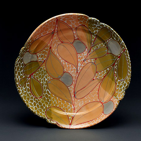 Lauren Kearns porcelain platter lacquer pattern tiger