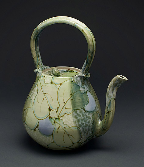 Lauren Kearns porcelain teapot with botanical decoration