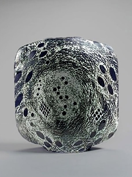 Nebulae 2 - A large flattened square vase, 1981