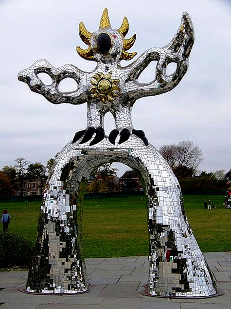 Niki de Saint Phalle mirror mosaic sculpture