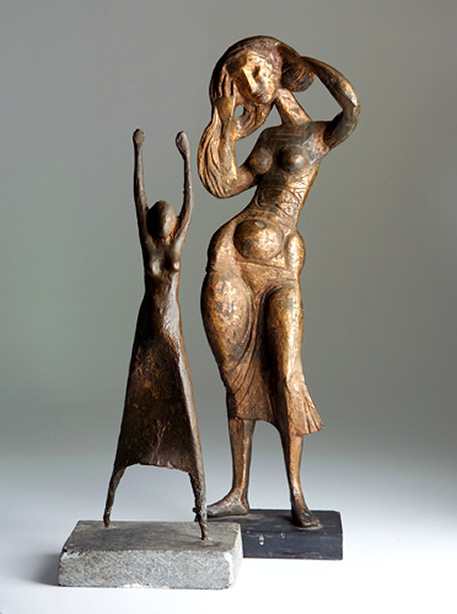 Two Bronze female figure Sculptures-Gilbert Franklin