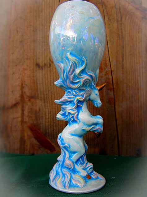 Ceramic Painted Unicorn Wine Goblet---Wendy's Ceramics