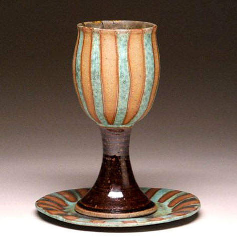 Communion Chalice and Paten--Mangum Pottery