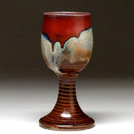 Autumn Wine Goblet--Mangum Pottery