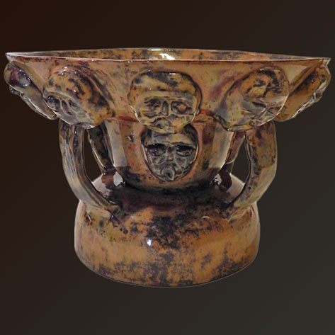 Legendary California Studio Potter Beatrice Wood, Chalice Form Vase with Mask