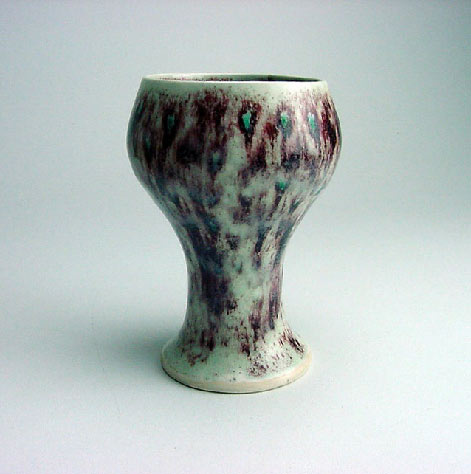 MCM-1950's--Isabelle Petrik-(1909-1978)-n-crackle- glazed chalice vessel