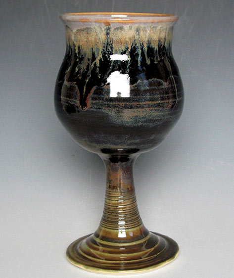 Handmade ceramic wine goblet available at JessStarkArt