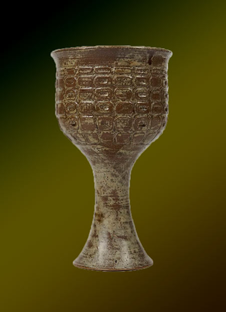 Peg Tootelian Stoneware Modernist Goblet Ceramic Cup Vase Mid Century Modern MCM MOD Decor Art Pottery