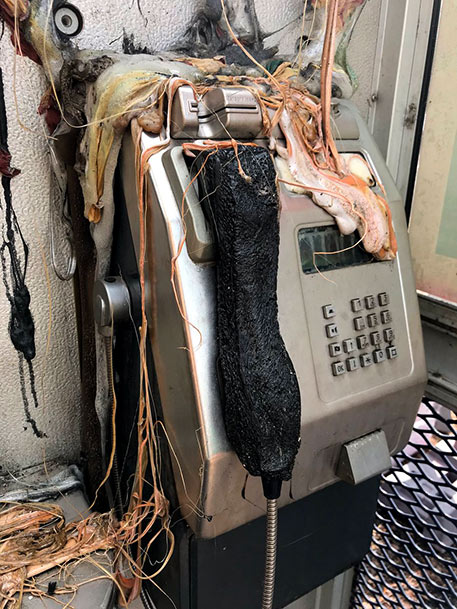 bushfire melted telephone