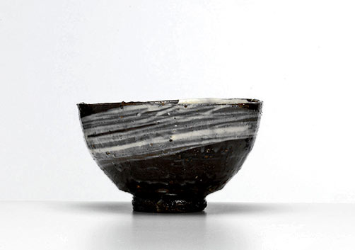 Shiro Tsujimura Tea Bow with Brushed Pattern