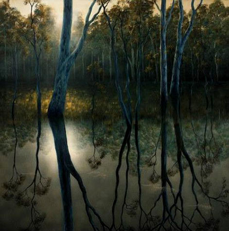 Lin Onus-Dawn at Barmah Forest-1996